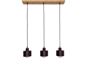 Lampa sufitowa wisząca DIANA żyrandol loft drewniana DĄB 3x klosz STYLOWA