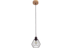 Lampa sufitowa wisząca DIANA żyrandol loft drewniana DĄB 1x diament STYLOWA