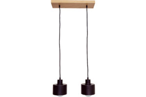 Lampa sufitowa wisząca DIANA żyrandol loft drewniana DĄB 2x klosz STYLOWA