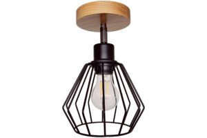 Lampa sufitowa wisząca DIANA regulowana loft drewno DĄB 1x diament STYLOWA