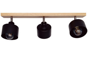 Lampa sufitowa wisząca DIANA regulowana loft drewniana DĄB 3x klosz STYLOWA