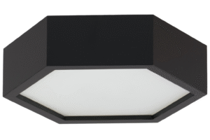 Lampa sufitowa LEJA heksagon ∅275 CZARNY do salonu kuchni łazienki STYLOWA