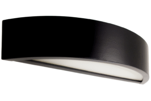 Kinkiet drewniany LEJA Półplafon Czarny Mat