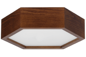Lampa sufitowa LEJA heks plafon ∅275 ORZECH do salonu kuchni łazienki STYL