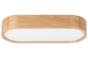 Lampa sufitowa LEJA owal plafon drewno DĄB 48x20cm do salonu kuchni STYLOWA