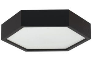 Lampa sufitowa LEJA heksagon ∅375 CZARNY do salonu kuchni łazienki STYLOWA