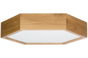 Lampa sufitowa LEJA heksagon ∅375 DĄB do salonu kuchni łazienki STYLOWA