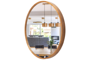 Lustro łazienkowe ścienne LEJA okrągłe ∅800 RUSTIKAL do przedpokoju salonu STYLOWE