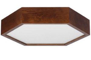 Lampa sufitowa LEJA heks plafon ∅375 ORZECH do salonu kuchni łazienki STYL