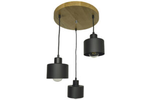 Lampa sufitowa wisząca DIANA żyrandol loft drewniana DĄB 3x diament STYLOWA