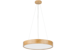 Lampa wisząca drewniana LEJA okrągła żyrandol zwis ∅575 DĄB