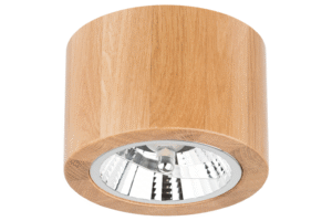 Oprawa natynkowa tuba drewniana LED ∅135 DĄB salon kuchnia pokój STYLOWA